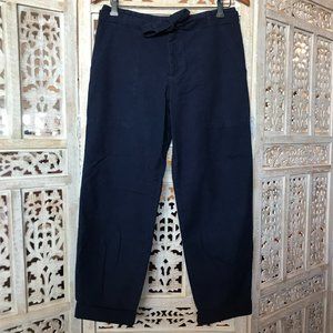 NWT Mih Jeans Cotton Cuffed Tie Waist Crop Pants S